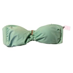 NWT Shade & Shore Strapless Removable Pads Gold Clasp Back Swim Top - Size Large